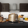 Тостер за хляб SMEG 50's Style TSF01CHMEU, 950W, 2 филии, 6 нива, Тавичка за трохи, Вграден кабел, Неръждаема стомана, Шампанско