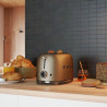 Тостер за хляб SMEG 50's Style TSF01CHMEU, 950W, 2 филии, 6 нива, Тавичка за трохи, Вграден кабел, Неръждаема стомана, Шампанско