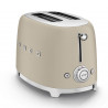 Тостер за хляб SMEG 50's Style TSF01MLMEU, 950W, 2 филии, 6 нива, Тавичка за трохи, Вграден кабел, Неръждаема стомана, Бежов