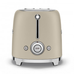 Тостер за хляб SMEG 50's Style TSF01MLMEU, 950W, 2 филии, 6 нива, Тавичка за трохи, Вграден кабел, Неръждаема стомана, Бежов