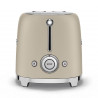 Тостер за хляб SMEG 50's Style TSF01MLMEU, 950W, 2 филии, 6 нива, Тавичка за трохи, Вграден кабел, Неръждаема стомана, Бежов