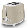 Тостер за хляб SMEG 50's Style TSF01MLMEU, 950W, 2 филии, 6 нива, Тавичка за трохи, Вграден кабел, Неръждаема стомана, Бежов