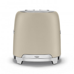 Тостер за хляб SMEG 50's Style TSF01MLMEU, 950W, 2 филии, 6 нива, Тавичка за трохи, Вграден кабел, Неръждаема стомана, Бежов