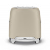 Тостер за хляб SMEG 50's Style TSF01MLMEU, 950W, 2 филии, 6 нива, Тавичка за трохи, Вграден кабел, Неръждаема стомана, Бежов
