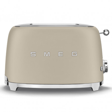 Тостер за хляб SMEG 50's Style TSF01MLMEU, 950W, 2 филии, 6 нива, Тавичка за трохи, Вграден кабел, Неръждаема стомана, Бежов