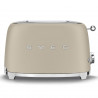 Тостер за хляб SMEG 50's Style TSF01MLMEU, 950W, 2 филии, 6 нива, Тавичка за трохи, Вграден кабел, Неръждаема стомана, Бежов