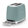 Тостер за хляб SMEG 50's Style TSF01EGMEU, 950W, 2 филии, 6 нива, Тавичка за трохи, Вграден кабел, Неръждаема стомана, Изумрудено зелен