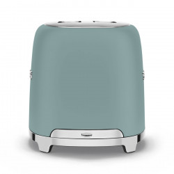 Тостер за хляб SMEG 50's Style TSF01EGMEU, 950W, 2 филии, 6 нива, Тавичка за трохи, Вграден кабел, Неръждаема стомана, Изумрудено зелен