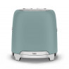 Тостер за хляб SMEG 50's Style TSF01EGMEU, 950W, 2 филии, 6 нива, Тавичка за трохи, Вграден кабел, Неръждаема стомана, Изумрудено зелен