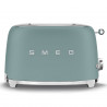 Тостер за хляб SMEG 50's Style TSF01EGMEU, 950W, 2 филии, 6 нива, Тавичка за трохи, Вграден кабел, Неръждаема стомана, Изумрудено зелен