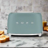 Тостер за хляб SMEG 50's Style TSF01EGMEU, 950W, 2 филии, 6 нива, Тавичка за трохи, Вграден кабел, Неръждаема стомана, Изумрудено зелен