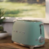 Тостер за хляб SMEG 50's Style TSF01EGMEU, 950W, 2 филии, 6 нива, Тавичка за трохи, Вграден кабел, Неръждаема стомана, Изумрудено зелен