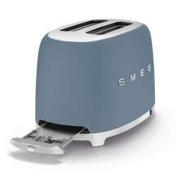 SMEG 50's Style TSF01SBMEU Toaster, 950W, 2-slice, 6 settings, Crumb tray, Retractable cord, Stainless steel, Stormy Blue