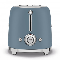 Тостер за хляб SMEG 50's Style TSF01SBMEU, 950W, 2 филии, 6 нива, Тавичка за трохи, Вграден кабел, Неръждаема стомана, Буреносно син
