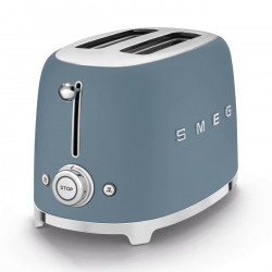 Тостер за хляб SMEG 50's Style TSF01SBMEU, 950W, 2 филии, 6 нива, Тавичка за трохи, Вграден кабел, Неръждаема стомана, Буреносно син