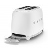 Prajitor de paine SMEG 50's Style TSF01WHMEU, 950 W, 2 felii, 6 trepte, Tava pentru firimituri, Cablu integrat, Otel inoxidabil, Alb mat