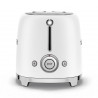 Prajitor de paine SMEG 50's Style TSF01WHMEU, 950 W, 2 felii, 6 trepte, Tava pentru firimituri, Cablu integrat, Otel inoxidabil, Alb mat