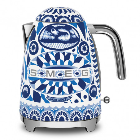 Cana electrica SMEG Dolce & Gabbana KLF03DGBEU, 2400 W, 1,7 l, Baza rotativa la 360°, Finisaj lucios, Albastru mediteranean
