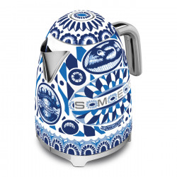 Cana electrica SMEG Dolce & Gabbana KLF03DGBEU, 2400 W, 1,7 l, Baza rotativa la 360°, Finisaj lucios, Albastru mediteranean