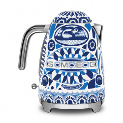 Cana electrica SMEG Dolce & Gabbana KLF03DGBEU, 2400 W, 1,7 l, Baza rotativa la 360°, Finisaj lucios, Albastru mediteranean