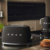 Τοστιέρα SMEG 50's Style TSF01BLMEU, 950 W, 2 φέτες, 6 επίπεδα, Δίσκος για ψίχουλα, Ενσωματωμένο καλώδιο, Ανοξείδωτο ατσάλι, Μαύρο ματ