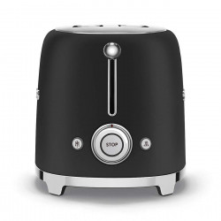 Τοστιέρα SMEG 50's Style TSF01BLMEU, 950 W, 2 φέτες, 6 επίπεδα, Δίσκος για ψίχουλα, Ενσωματωμένο καλώδιο, Ανοξείδωτο ατσάλι, Μαύρο ματ