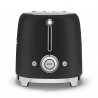 Тостер за хляб SMEG 50's Style TSF01BLMEU, 950W, 2 филии, 6 нива, Тавичка за трохи, Вграден кабел, Неръждаема стомана, Черен мат