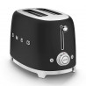 Тостер за хляб SMEG 50's Style TSF01BLMEU, 950W, 2 филии, 6 нива, Тавичка за трохи, Вграден кабел, Неръждаема стомана, Черен мат