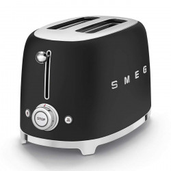 Prаjitor de pаine SMEG 50's Style TSF01BLMEU, 950 W, 2 felii, 6 trepte, Tava pentru firimituri, Cablu integrat, Otel inoxidabil, Negru mat