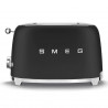 Тостер за хляб SMEG 50's Style TSF01BLMEU, 950W, 2 филии, 6 нива, Тавичка за трохи, Вграден кабел, Неръждаема стомана, Черен мат
