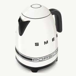 SMEG Porsche KLF03PCWEU elektromos vízforraló, 2400 W, 1,7 l, 360°-os talp, fényes felület, fehér