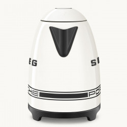 SMEG Porsche KLF03PCWEU elektromos vízforraló, 2400 W, 1,7 l, 360°-os talp, fényes felület, fehér