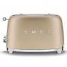 Тостер за хляб SMEG 50's Style TSF01CHMEU, 950W, 2 филии, 6 нива, Тавичка за трохи, Вграден кабел, Неръждаема стомана, Шампанско