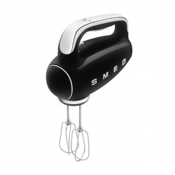 Mixer manual SMEG 50's Style HMF01BLEU, 250 W, 9 viteze, Functie Turbo, Afisaj LED, Timer, Accesorii, Negru