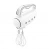 Mixer manual SMEG 50's Style HMF01WHEU, 250 W, 9 viteze, Functie Turbo, Afisaj LED, Timer, Accesorii, Alb