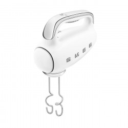 Ръчен миксер SMEG 50's Style HMF01WHEU, 250W, 9 скорости, Турбо, Скрит LED дисплей, Таймер, Аксесоари, Бял