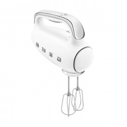 SMEG 50's Style HMF01WHEU Hand Mixer, 250W, 9 speeds, Turbo, Hidden LED display, Timer, Accessories, White