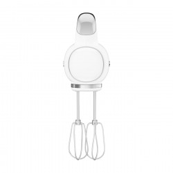 Ръчен миксер SMEG 50's Style HMF01WHEU, 250W, 9 скорости, Турбо, Скрит LED дисплей, Таймер, Аксесоари, Бял