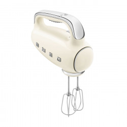 Ръчен миксер SMEG 50's Style HMF01CREU, 250W, 9 скорости, Турбо, Скрит LED дисплей, Таймер, Аксесоари, Кремав