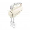 Mixer manual SMEG 50's Style HMF01CREU, 250 W, 9 viteze, Functie Turbo, Afisaj LED, Timer, Accesorii, Crem