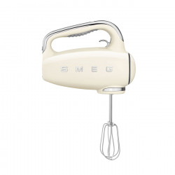 Ръчен миксер SMEG 50's Style HMF01CREU, 250W, 9 скорости, Турбо, Скрит LED дисплей, Таймер, Аксесоари, Кремав
