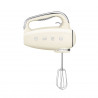 Χειροκίνητο μίξερ SMEG 50's Style HMF01CREU, 250 W, 9 ταχύτητες, λειτουργία Turbo, κρυφή οθόνη LED, χρονοδιακόπτης, εξαρτήματα, κρεμ