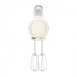Mixer manual SMEG 50's Style HMF01CREU, 250 W, 9 viteze, Functie Turbo, Afisaj LED, Timer, Accesorii, Crem