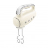 Mixer manual SMEG 50's Style HMF01CREU, 250 W, 9 viteze, Functie Turbo, Afisaj LED, Timer, Accesorii, Crem