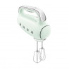 Χειροκίνητο μίξερ SMEG 50's Style HMF01PGEU, 250 W, 9 ταχύτητες, λειτουργία Turbo, κρυφή οθόνη LED, χρονοδιακόπτης, εξαρτήματα, πράσινο