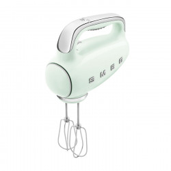 Χειροκίνητο μίξερ SMEG 50's Style HMF01PGEU, 250 W, 9 ταχύτητες, λειτουργία Turbo, κρυφή οθόνη LED, χρονοδιακόπτης, εξαρτήματα, πράσινο