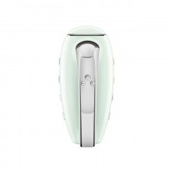 Χειροκίνητο μίξερ SMEG 50's Style HMF01PGEU, 250 W, 9 ταχύτητες, λειτουργία Turbo, κρυφή οθόνη LED, χρονοδιακόπτης, εξαρτήματα, πράσινο
