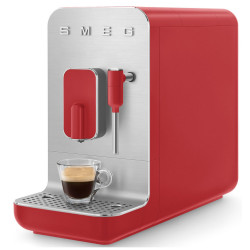 Еспресо машина SMEG Collezione BCC02RDMEU, 1350 W, 19 bar, 1.4 л, 8 функции, Вградена мелачка, Дюза за пара, Червен