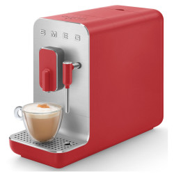 SMEG Collezione BCC02RDMEU eszpresszógép, 1350 W, 19 bar, 1,4 l, 8 funkció, beépített őrlő, gőzfúvóka, piros