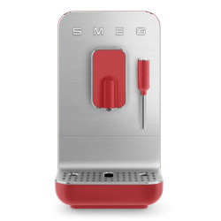 SMEG Collezione BCC02RDMEU eszpresszógép, 1350 W, 19 bar, 1,4 l, 8 funkció, beépített őrlő, gőzfúvóka, piros